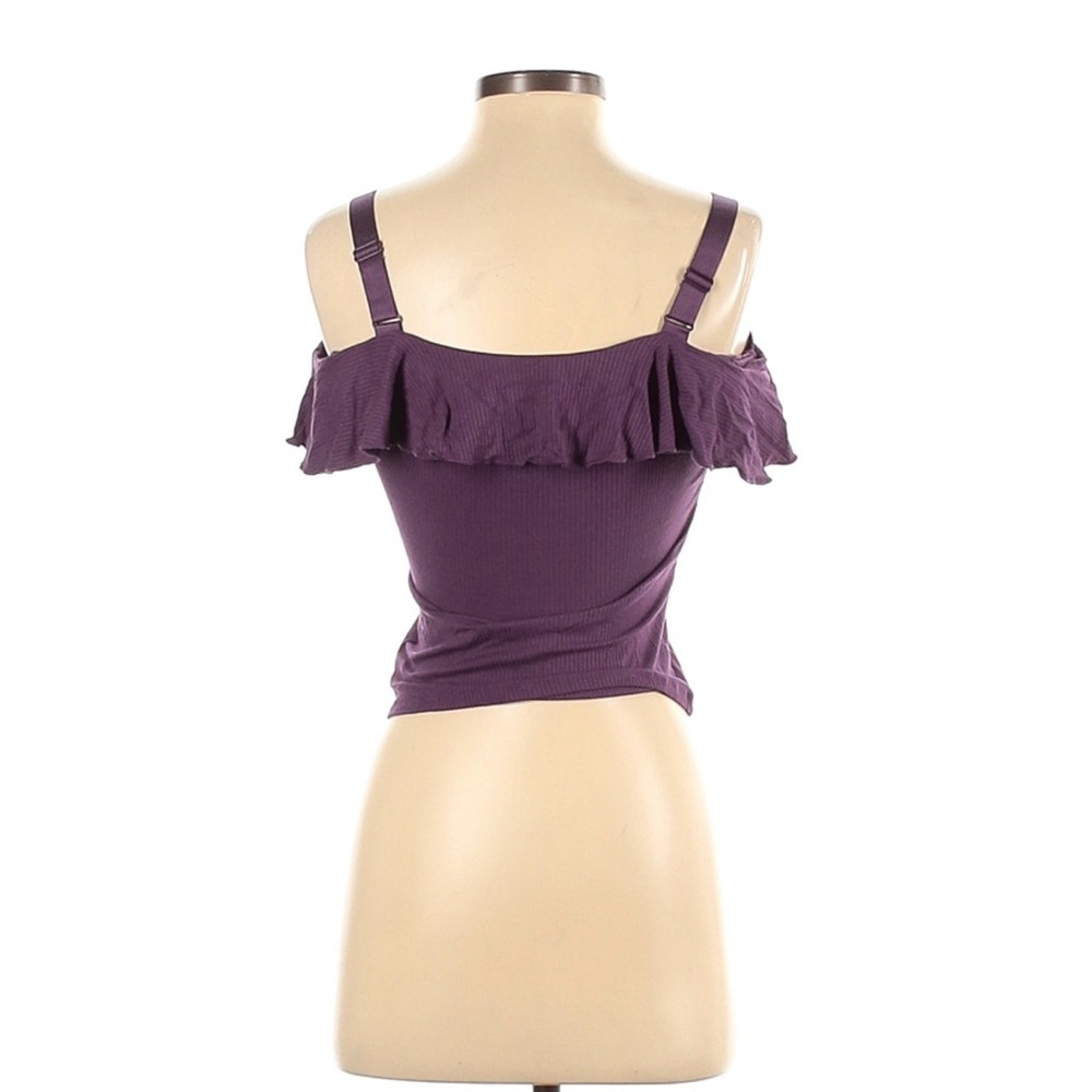 Purple Ruffle Off-Shoulder Top - Picture 2 of 4